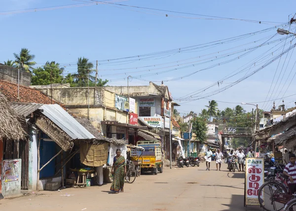 Straatbeeld in Kumbakonam in de buurt van Mahalingeswarar tempel. — Stockfoto