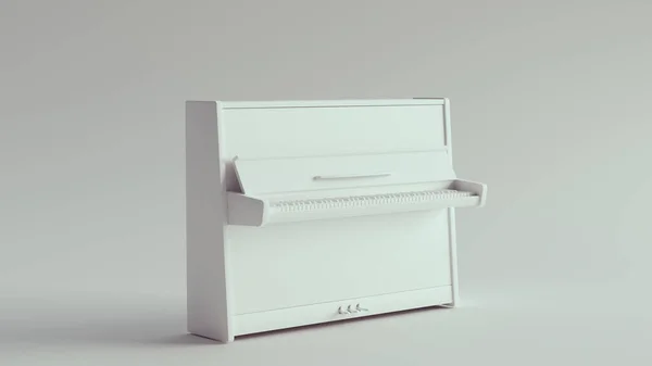 White Classic Upright Home Piano Ilustração — Fotografia de Stock