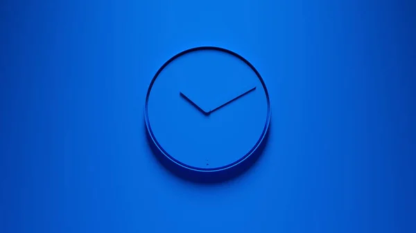 Blue Modern Office Reloj Pared Ilustración Renderizado —  Fotos de Stock