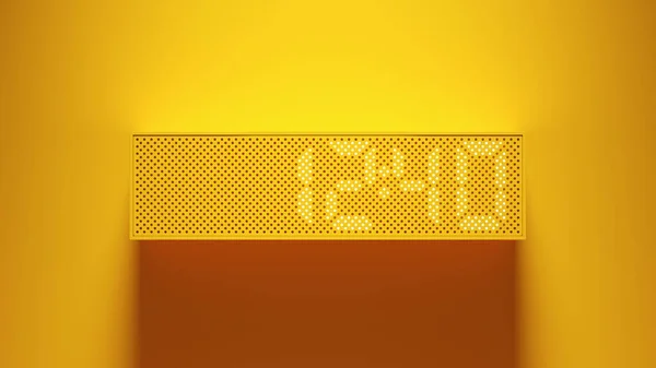 Reloj Digital Moderno Amarillo Ilustración Render — Foto de Stock