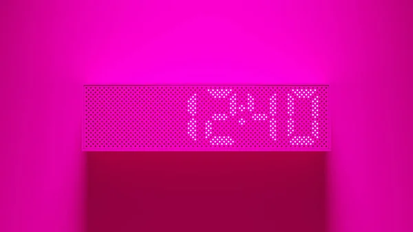 Pink Modern Digital Clock Illustration Render — Stock Photo, Image