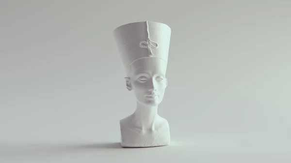 Nefertiti Mellszobor Fehér Illusztráció Render — Stock Fotó