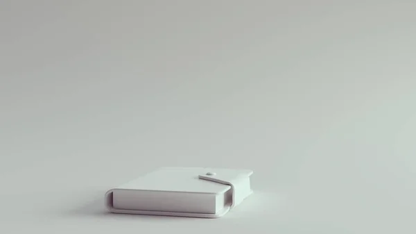ホワイトスモールダイアリークリップノート3Dイラスト 3Dレンダリング — ストック写真
