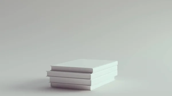 Livros Brancos Ilustração Render — Fotografia de Stock