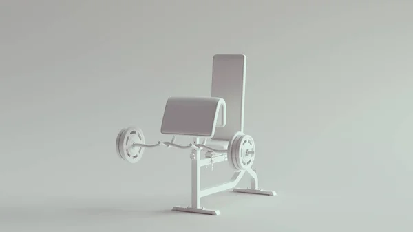 Gambar White Curl Weight Bench — Stok Foto