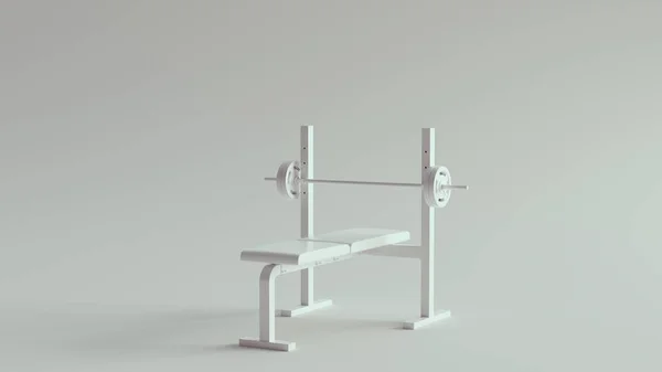 White Flat Weight Bench Illustration Render — 스톡 사진