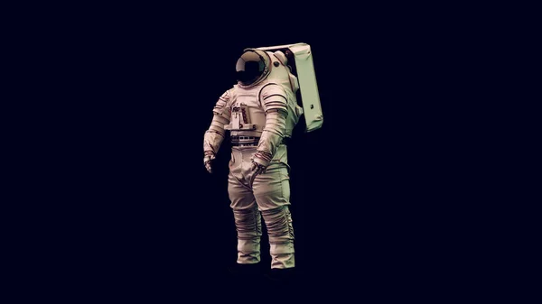 Astronauta Con Visera Negra Caminata Espacial Blanca Traje Espacial Ilustración —  Fotos de Stock