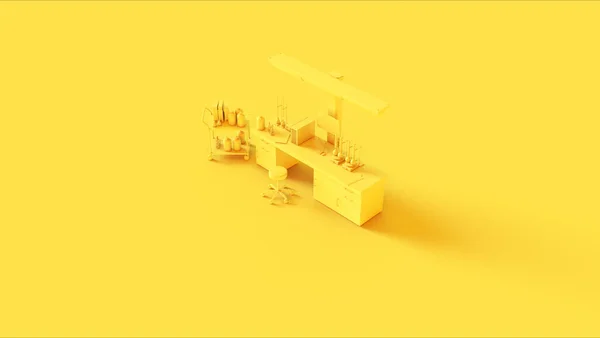 Equipo Científico Laboratorio Industrial Amarillo Ilustración Rend — Foto de Stock