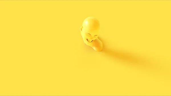 Δυαδικό Τρελό Χαμόγελο Θηλυκό Αρσενικό Κίτρινο Προτομή Κεφάλι Πίσω Και — Φωτογραφία Αρχείου