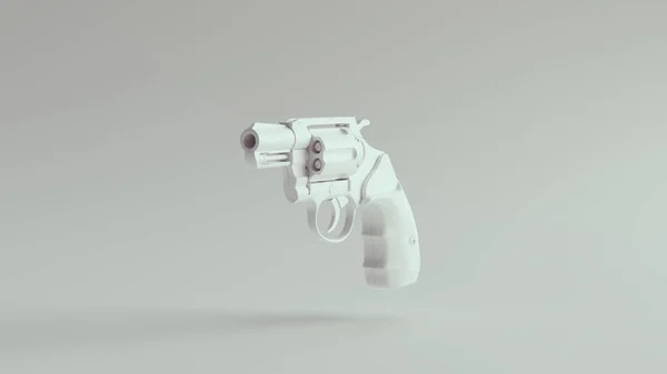 Branco Snub Nosed Pistola Ilustração Render — Fotografia de Stock