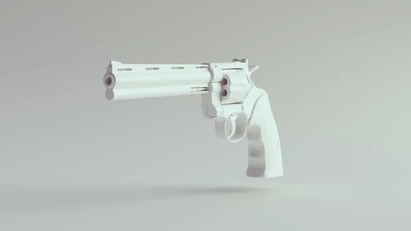 Biały Pistolet Pistoletu Duży Ilustracja Renderowania — Zdjęcie stockowe