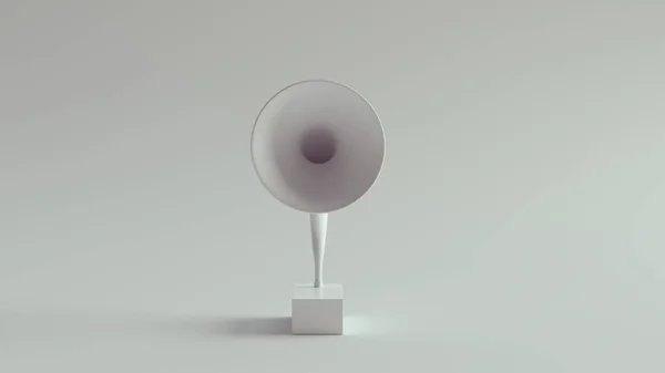 ホワイトモダン蓄音機3Dイラストレンダリング — ストック写真