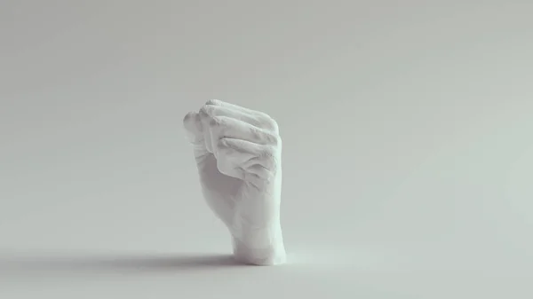 White Raised Clenched Fist Illustration Rendu — Photo