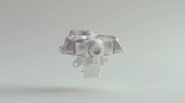 白色大型发动机飞机3D插图渲染 — 图库照片