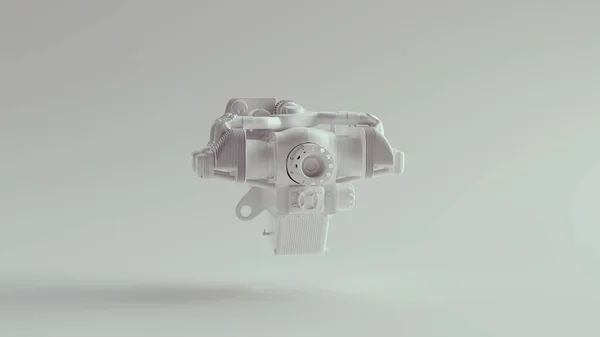 White Large Engine Aircraft Ilustração Render — Fotografia de Stock