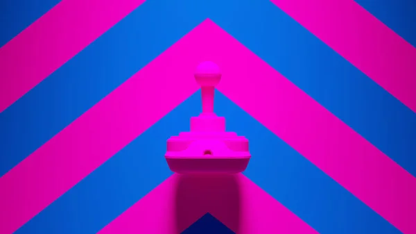 Pink Joystick Pink Blue Chevron Background Illurender — стокове фото