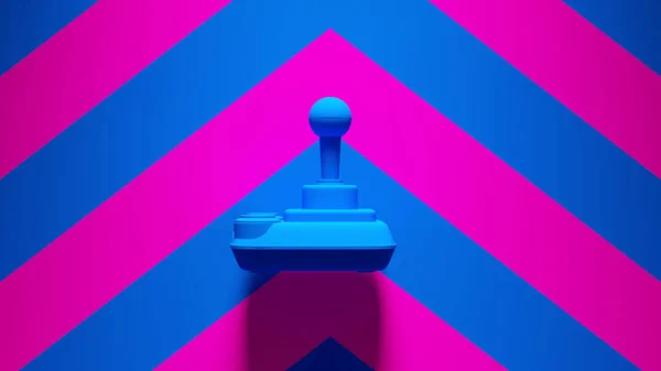 Joystick Bleu Avec Fond Chevron Rose Bleu Illustration — Photo