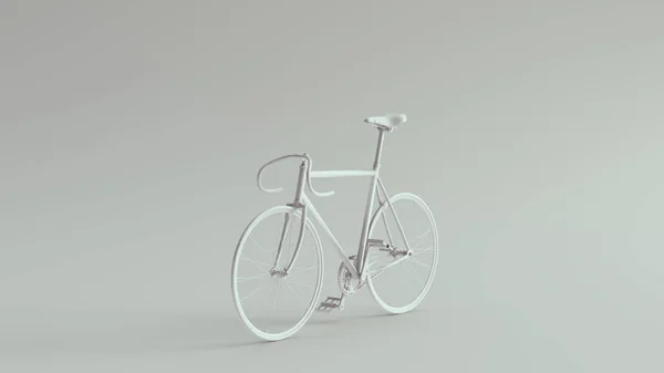 White Fixed Gear Racing Bike Иллюстрация Рендеринг — стоковое фото