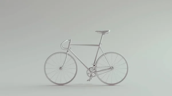 White Fixed Gear Racing Bike Illustration Render — Stock Photo, Image