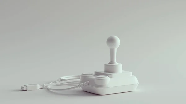 White Retro Wireless Joystick Ilustração Render — Fotografia de Stock