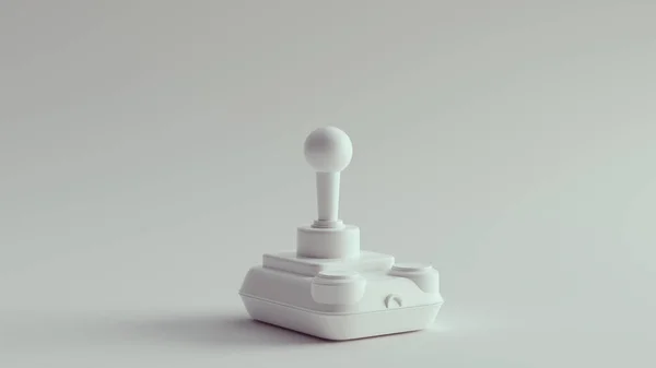 White Retro Wireless Joystick Illustration Render — 스톡 사진