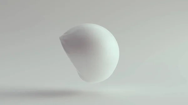 White Sphere Crushed Sculpture Illustration Render — Stock Photo, Image