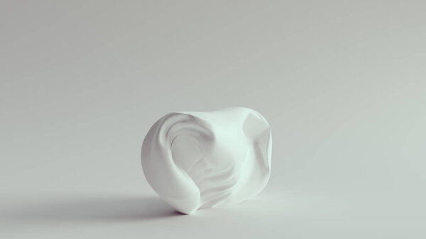 White Cylinder Crushed Sculpture Illustration Render — Stock Photo, Image