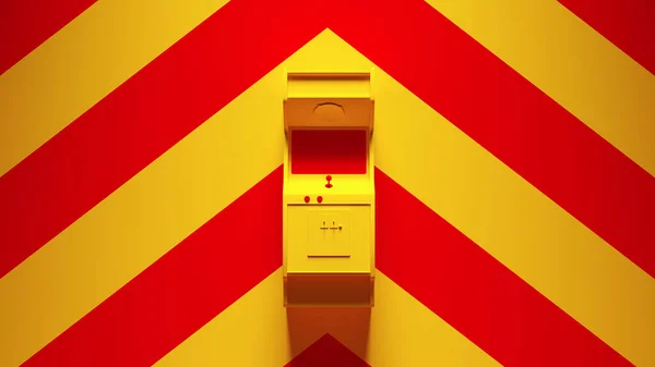Gele Speelhal Machine Met Geel Een Rode Chevron Achtergrond Illustratie — Stockfoto