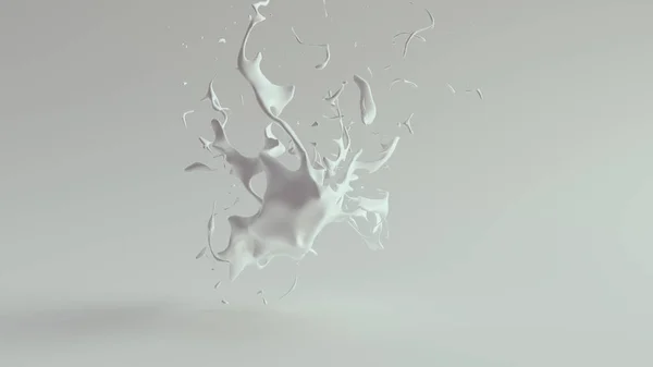 Fehér Festék Splash Illusztráció Render — Stock Fotó