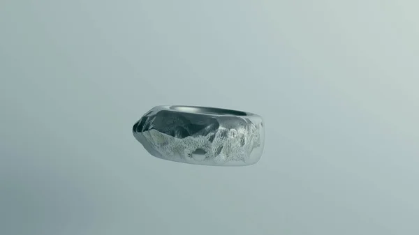 Silver Sterling Ring Сучасний Chunky Wave Band Дизайн Ілюстрація Рендерингу — стокове фото