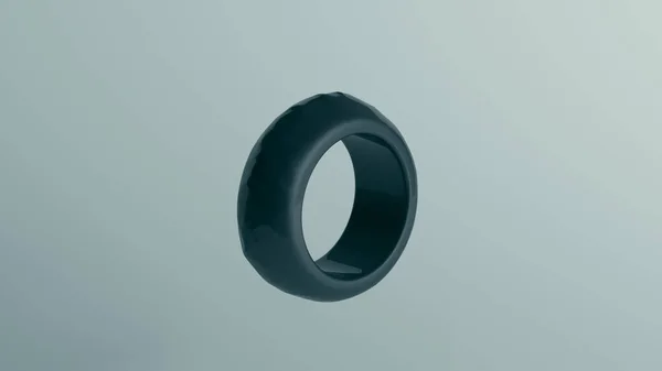 Μαύρο Σύγχρονο Δαχτυλίδι Λείο Κύμα Σχεδιασμό Μπάντα Εικόνα Καθιστούν — Φωτογραφία Αρχείου