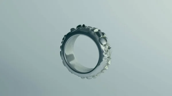 Plata Sterling Ring Modern Celular Crystal Band Design Ilustración Renderizado —  Fotos de Stock
