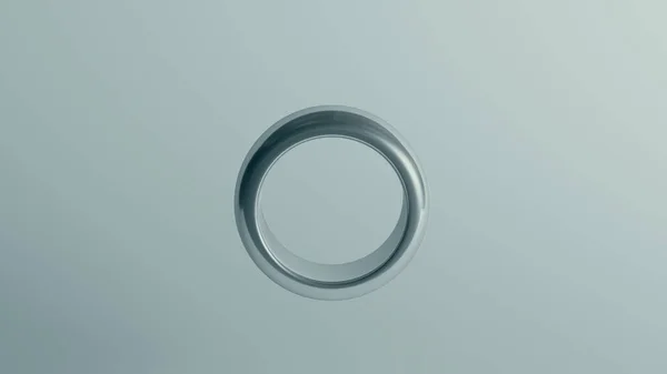 Silver Sterling Ring Podsaditý Tradiční Hladký Proužek Design Ilustrace — Stock fotografie