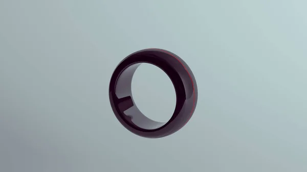 Black Red Ring Chunky Semided Smooth Futuristic Band Design Illustration — 스톡 사진