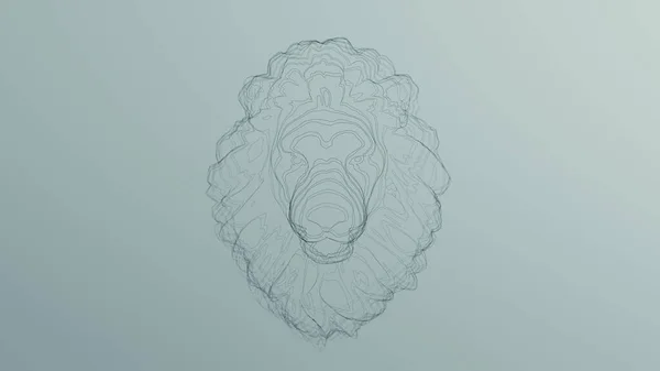 Black Lion Wireframe Beeldhouwkunst Illustratie Renderen — Stockfoto