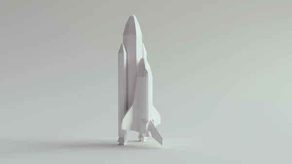 White Space Shuttle Low Poly Low Earth Orbital Spacecraft 3d illustration render