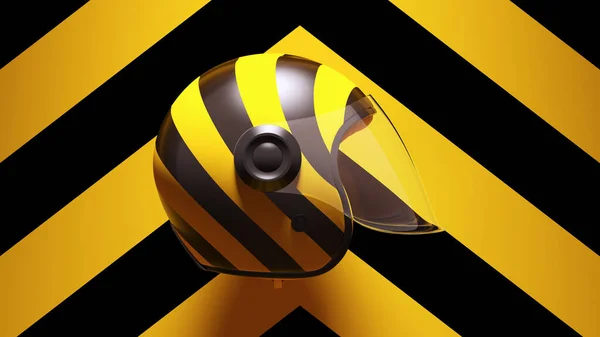 모터사이클 Helmet Waper Type Chevron Pattern Yellow Black Chevron Background — 스톡 사진
