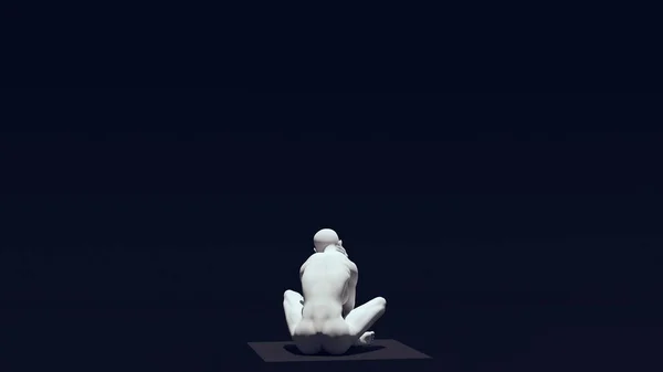Білий Світло Сірий Камінь Язиста Жінка Статуя Сидячи Хрестоподібною Верхнім — стокове фото