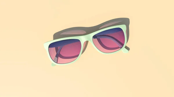 Helles Olivgrün Sonnenbrille Mit Blau Rosa Getöntem Glas Klassisch Sonnig — Stockfoto