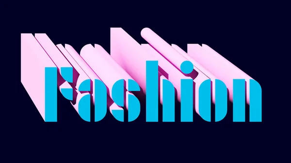 1980 Fashion Typeface Vintage Retro Isometric Pink Blue Typography Illustration — 스톡 사진