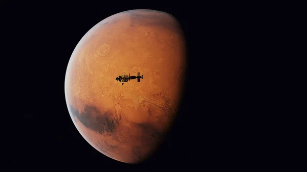 火星赤惑星探査船軌道上火星高解像度画像3Dイラストレンダリング — ストック写真