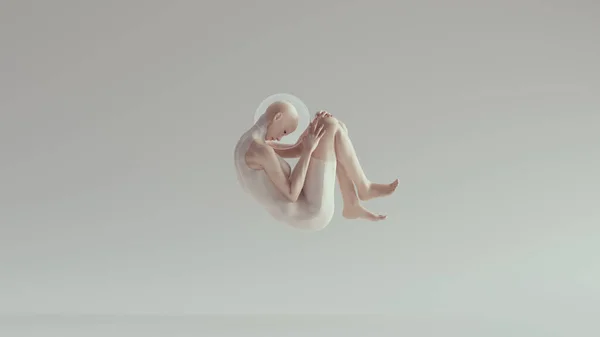 Alta Futuristica Fantascienza Ballerina Donna Spazio Abito Corpo Bianco Con — Foto Stock