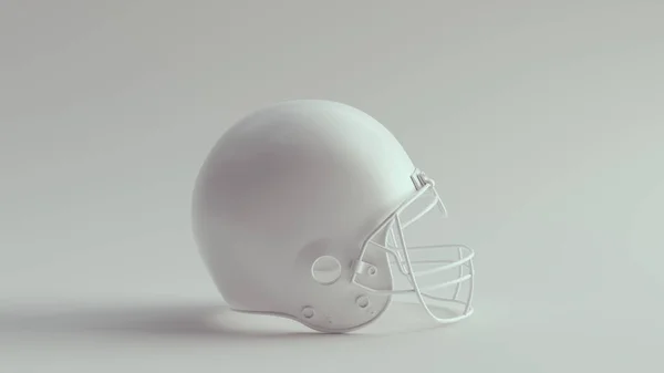 ホワイトアメリカンフットボールスポーツヘルメットヘッド保護安全装置3Dイラストレンダリング — ストック写真
