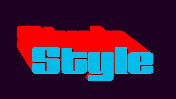 Styl Retro Isometric Typeface Red Blue Typografie Ilustrace Vykreslení — Stock fotografie