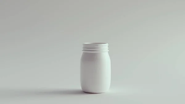 Semplice Pulito Classico Vetro Bianco Vaso Vite Superiore Contenitore Illustrazione — Foto Stock