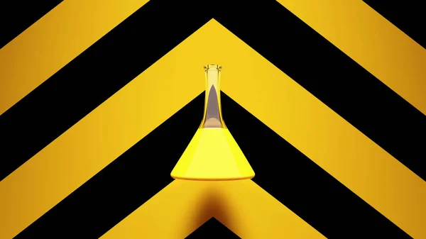 Yellow Black Lab Equipment Biochemistry Glassware Yellow Black Chevron Pattern — 스톡 사진