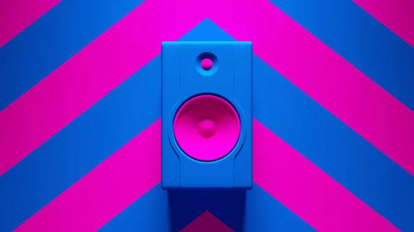Kék Rózsaszín Hagyományos Klasszikus Home Music Speaker Kék Egy Rózsaszín — Stock Fotó