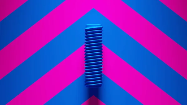 Blue Pink Bolt Nut Гвинт Синім Рожевим Chevron Візерунком Фону — стокове фото