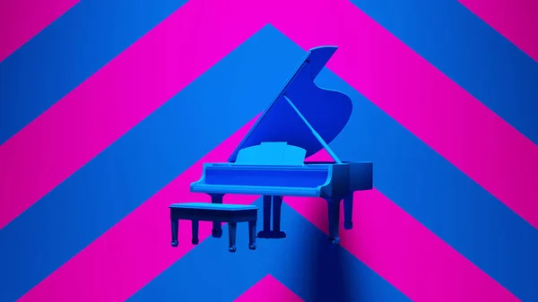 Blue Pink Grand Piano Classical Vintage Music Concert Audio Equipment —  Fotos de Stock