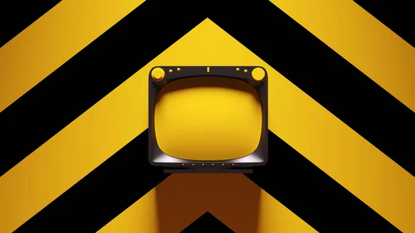 Yellow Black Traditional Retro Television Yellow Black Chevron Pattern Background — стокове фото
